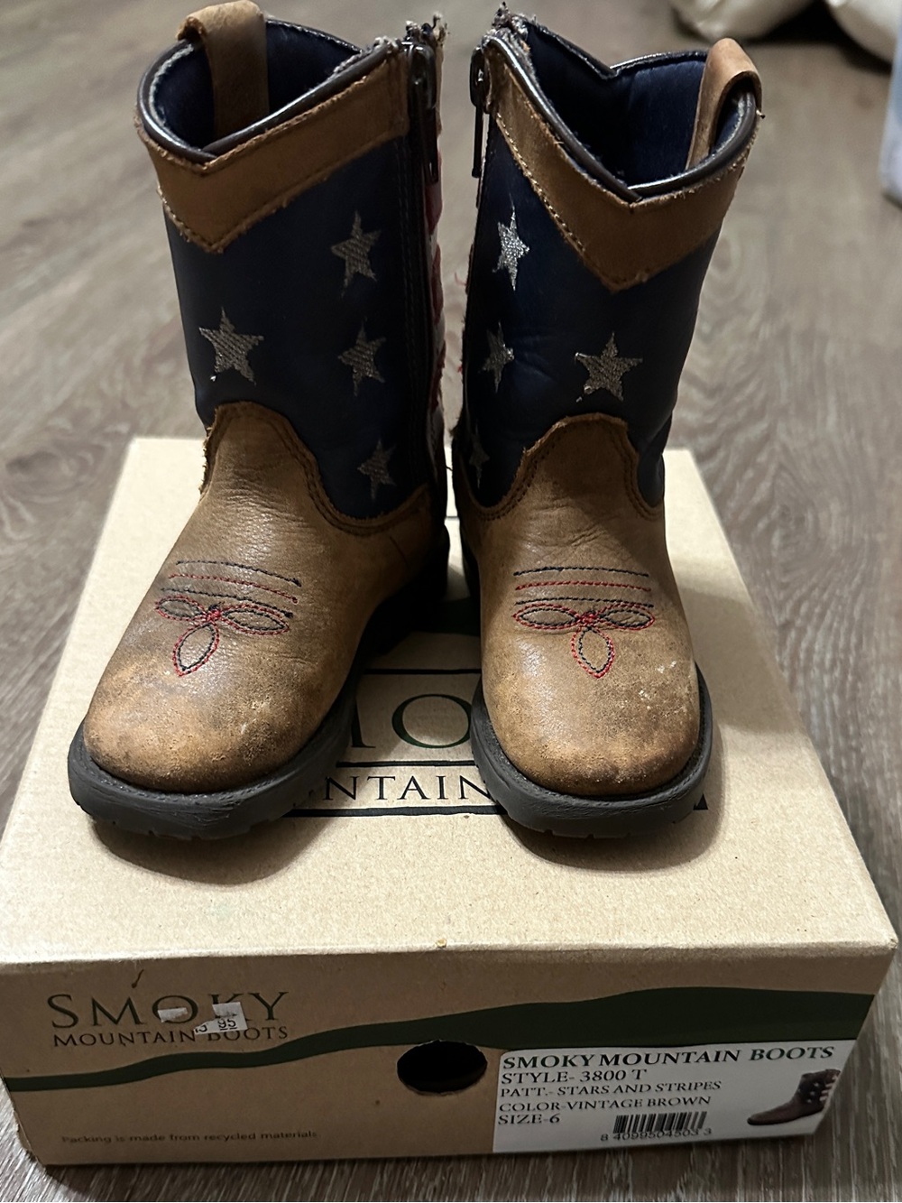 SMOKY MOUNTAIN BOOTS
STYLE 3800 STARS AND STRIPES -VINTAGE BROWN Size 6 Toddler - Picture 3 of 8